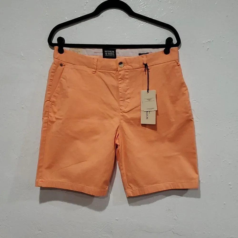 Scotch & Soda Men's Bright Peach Stuart Shorts Size 30 X 9 in Inseam